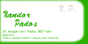 nandor pados business card